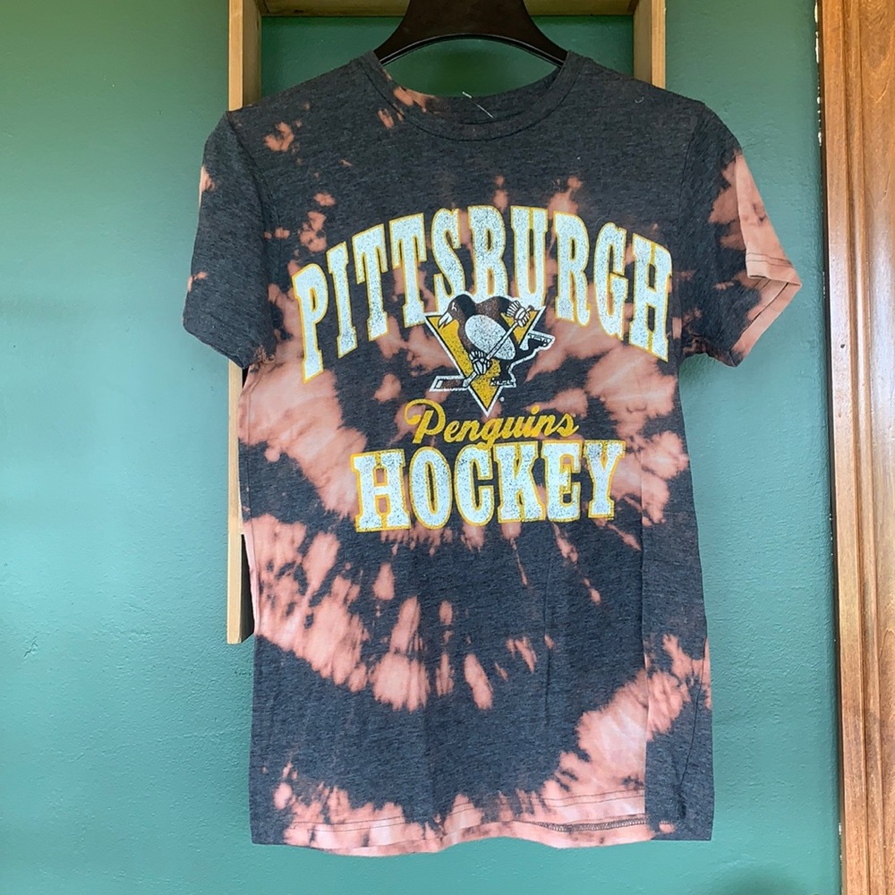 Custom Bleach Dye Pittsburgh Penguins Hockey-M